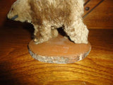 Antique Real Fur Wooden BEAR Glass Eyes Hand Made Canadian Souvenir NMCO MTL