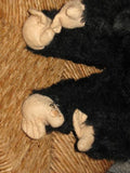 Old Antique German Black Monkey 20 Inch 51 CM Artificial Silk Mohair 1930s