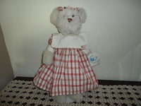 Ganz Chamomille Girl Bear in Dress H5250 White Plush 13.5 Inch New With All Tags