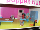 Vintage 70s Okwa Poppenflat Netherlands Small Doll House Condo Flat w Miniature