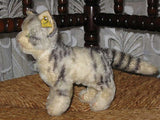 Steiff 2700/17 Tabby Cat Standing 1968-1977 17cm 6 inch KF + Plastic from Shield
