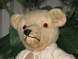 Antique 1930s German Teddy Bear Beige Silk Plush & Button Jointed 19 Inch
