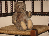 Antique 1940s Steiff Original Teddy Bear Jointed Gray Mohair 35 cm US ZONE