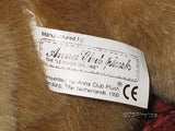 Anna Club Plush Leather Tag Line Brown Girl Teddy Bear 14 Inch Netherlands 1992