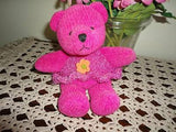 Russ Berrie CHENILLE Bear Neon Pink Retired Handmade