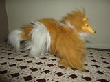 Vintage 1989 Barbie Furry Dog Pet Collie Turquoise Jointed Legs Head