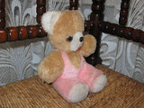 Vintage GERMAN BEAR Brown Pink Dralon Plush with Felt Tongue