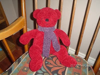 Pottery Barn Knitted Burgundy Bear 14 Inch Plush