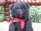 Antique Old Germany Silk Plush Mechanical Black Bear