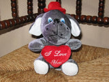 Bert Struis Holland Vintage Valentine I Love you Plush Dog