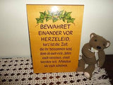 Vintage Handpainted Wooden Sign Poem Made in Germany