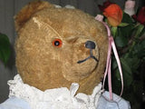 Antique Hermann BEHA Germany Girl Bear 15 Inch Glass Eyes 1930s