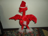 Handmade TURKEY SANTA CLAUS Real Fur Beard Bendable Christmas Figure