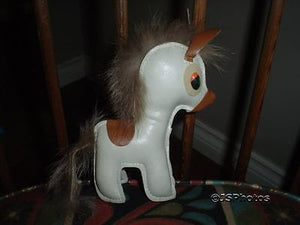 Handmade Leather & Fur Horse Play Toy Rare