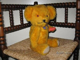 German Antique Jointed Yellow Bear Woodfiber