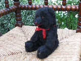 Antique Old Germany Silk Plush Mechanical Black Bear