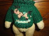 Wooly Teddy Bear Rocking Horse Hand Knitted Sweater Fully Jointed 10 inch