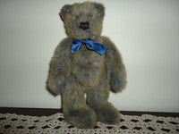 Teddy Bear Shaggy Blue Grey Brown Plush STUNNING !