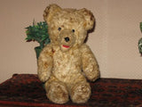 Antique 1930s Dutch Van Gelden Jointed Teddy Bear Plush RARE Open Mouth 11 Inch