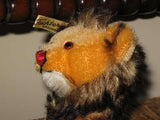 Antique Fechter Austria 1960s 5.5 Inch Orange Mohair Lion Sitting Rare NEW