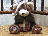 Europe Cute Bedtime Brown Teddy Bear Plush w Sleeping Hat