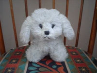 Gund Wind Up Musical Dog Spoonful Sugar 7 Inch Gray White Plush Vintage 1981