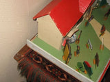 Antique 1930s Gottschalk German Farm with Ore Mountains Animals Doll House