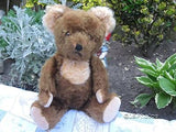Antique Fechter Austria Brown Old 13 Inch Mohair Bear Closed Mouth 8001 1940s