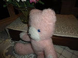 Antique Wendy Boston UK Bear Pink White Plush 14" RARE