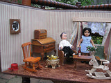 Antique 1940s Doll House German Pine Wood With Accessories German Ari Dolls