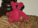 UK Miniature 2 inch Pink Jointed Girl Teddy Bear Jointed  Leather Paw Pads