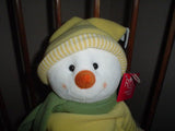 Russ Berrie Melton Snowman On Skates 14 Inch 33093 Tags