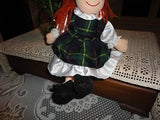 Irish Dancer Stuffed Rag Doll Yarn Hair