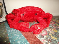 CRAB Stuffed Red Crushed Velvet Plush Toy 10 inch