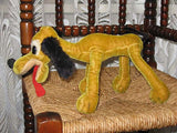 Antique 1950s Schuco German Pluto Dog Yellow Mohair 10 inch Wire Poseable