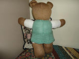 Handmade Knitted Girl Bear One of a Kind 19 inches tall
