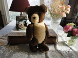 Antique Jointed Two Toned Light Dark Brown Teddy Bear Swivel Head 16 Inch 1950s
