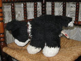 Keeltoys UK Black & White Dog Plush Drowsy Eyes 26 CM