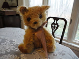 Antique German Gold Mohair Bear Handmade 18 Inch Cutest Expression 1960s