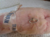 Antique Vintage Musical Moving Baby Girl Doll Silk Plush Windup Key Bottle Moves