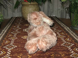 Antique 1960s Fechter Austria 13 Inch Laying Brown Plush Bunny Rabbit