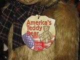 Gund Nesbit Americas Teddy Bear UK Gold Mohair Bear 15 Inch 15056 2001 New
