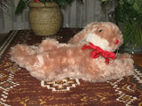 Antique 1960s Fechter Austria 13 Inch Laying Brown Plush Bunny Rabbit