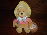 Winnie the Pooh Easter Bonnet Velvet Teddy Bear 9 inch