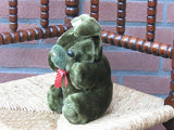Vintage Emerald Green Sitting Bunny Rabbit Plush 20 CM