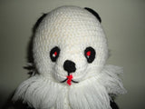 Panda Bear with Ball Knitted Handmade One of a Kind Tongue Bear