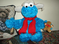 Gund Sesame Street COOKIE MONSTER with GINGERBREAD MAN 19 inch Winter Hat 2005