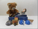 Antique Europe Tin Scale with Accessories & Old Bear