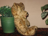 Antique 1930s Dutch Van Gelden Jointed Teddy Bear Plush RARE Open Mouth 11 Inch