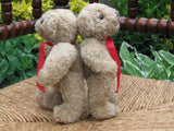 Woolen Set of 2 Jointed Teddy Bears From Holland